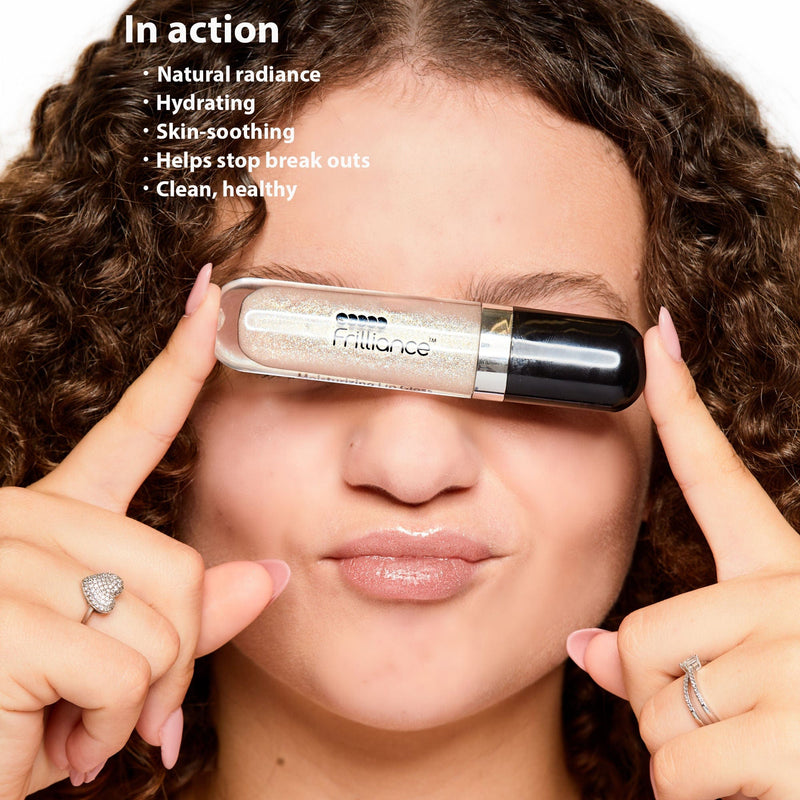 Fiona Frills Makeup Moisturizing Lip Gloss in Pearly Y2K Frilliance